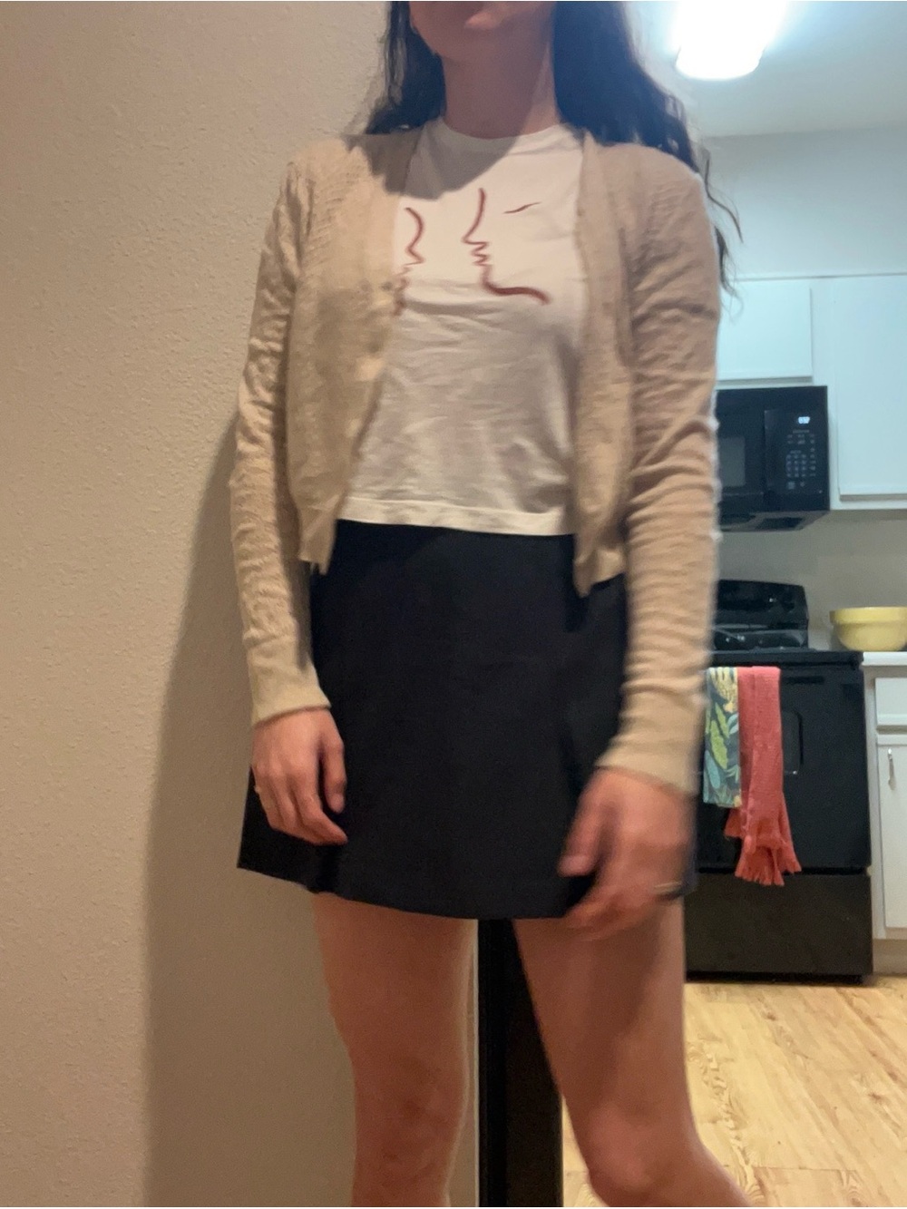 abercrombie black pleated mini skirt